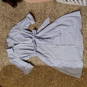 Long Sleeve Stripped Shirt Dress